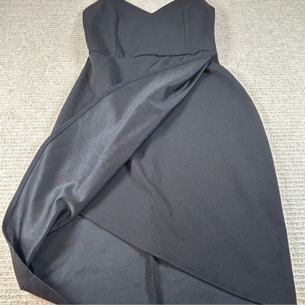Lulus Black Mini Dress Small Spaghetti Strap Bodycon Minimalist LBD Date Night - Picture 3 of 11